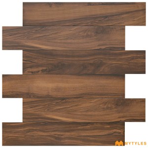 undefined-Vitrified Brown Wooden Floor and Wall Tile Code35962 (200x1200mm, Matt)