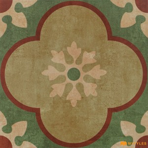 undefined-Ceramic Green Moroccan Floor and Wall Tile Code35003B (300x300mm, Matt)