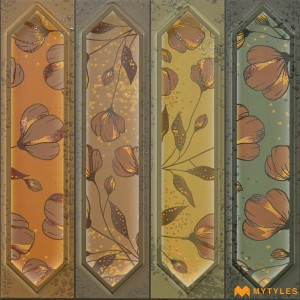 undefined-Ceramic Multi Color Picket Wall Tile Code26739 (300x300mm, Glossy)