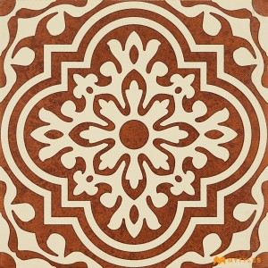 undefined-Vitrified Red Moroccan Floor and Wall Tile Code16965 (300x300mm, Matt)
