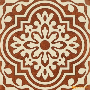 undefined-Vitrified Red Moroccan Floor and Wall Tile Code16965 (300x300mm, Matt)