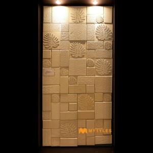 undefined-Natural Stone Wall Cladding Code15655 (Random Size, Stone)  Mint Monstera