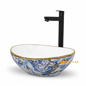 undefined-Ceramic White Wash Basin Code31639 (350x425mm, Glossy)