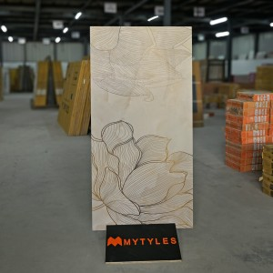 undefined-Vitrified Cream Tropical Floor and Wall Tile Code28026 (600x1200mm, Matt)