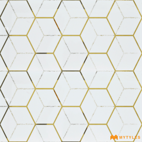 Metallic Tiles-Ceramic White Highlighter Wall Tile Code26915 (300x600mm, Hi-Glossy)