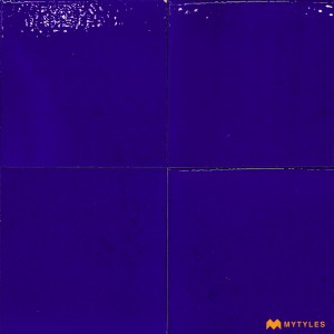 undefined-Ceramic Blue Floor and Wall Tile Code30355 (150x150mm, Glossy, 4Pc in Box)