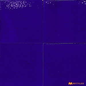 undefined-Ceramic Blue Floor and Wall Tile Code30355 (150x150mm, Glossy, 4Pc in Box)