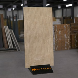 undefined-Vitrified Brown Textured Floor and Wall Tile Code34070 (600x1200mm, Matt)