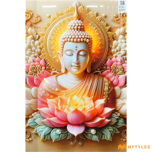 undefined-Vitrified Buddha Poster Wall Tile Code27370 (2x3 Feet, Glossy)-KC-2828