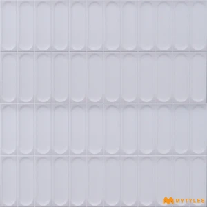 undefined-Modern White Capsule Matt Ceramic Wall Tile Code40287 300x600mm 6Pc Pack