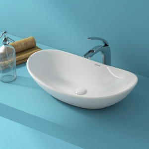 undefined-Ceramic White Wash Basin Code31330 (360x550mm, Glossy, Sanctum)