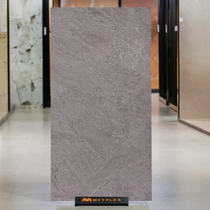 undefined-Vitrified Gray Slab Floor and Wall Tile Code37586 (800x1600mm, Matt)