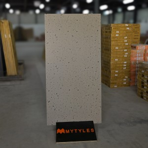 undefined-Vitrified Beige Terrazzo Floor and Wall Tile Code10376 (600x1200mm, Matt)