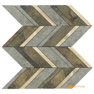 undefined-Gray Metal Mosaic Wall Tile Code31571 (258x308mm, Metallic)
