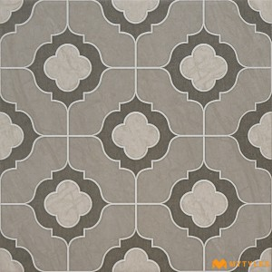 undefined-Ceramic Gray Moroccan Floor and Wall Tile Code33709 (300x300mm, Carving Matt)