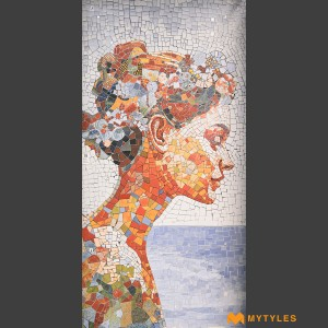 undefined-Vitrified Ancient Gaze Poster Wall Tile Code35418 (1200x2400mm, Sugar)