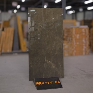 undefined-Vitrified Brown Floor and Wall Tile Code10416 (600x1200mm, Glossy)