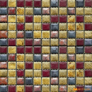 undefined-Imported Gold Mosaic Wall Tile Code32728 (300x300mm, Glossy)