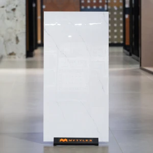 undefined-Vitrified White Floor and Wall Tile Code38202 (600x1200mm, Glossy)