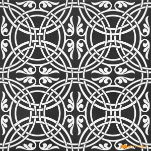 undefined-Vitrified Black Moroccan Floor And Wall Tile Code26899 (300x300mm, Matt)