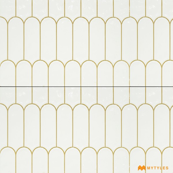 Digital Wall Tile Concept-Ceramic White Geometric Wall Tile Code29682LT (300x450mm, Glossy)