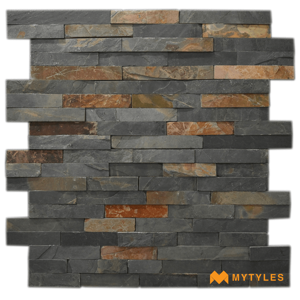 Natural Stone Cladding-Natural Stone Cladding Code 16427 - Multi Slate Panel (9Pcs )-MYT040