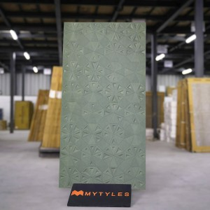 undefined-Vitrified Green Textured Wall Tile Code36175 (600x1200mm, Matt)