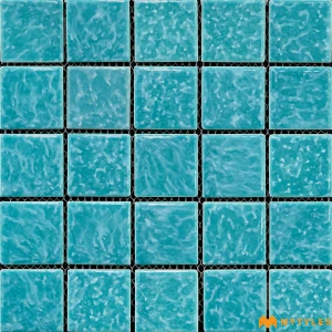 undefined-Aegean Blue Glossy Porcelain Square Mosaic Tile Code39342 303x303mm 20Pc