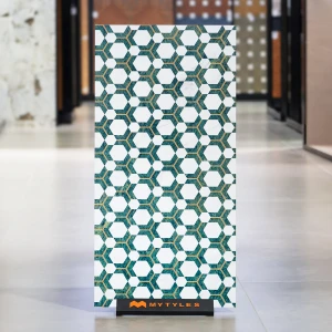 undefined-Imported Green Vitrified Floor and Wall Tile Code38414 (600x1200mm, Matt)