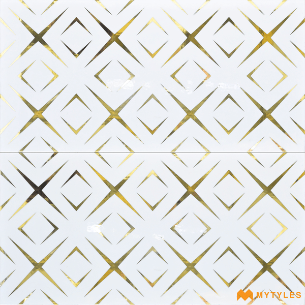 Metallic Tiles-Ceramic White Highlighter Wall Tile Code26913 (300x600mm, Hi-Glossy)