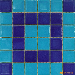 undefined-Blue Swimming Pool Mosaic Floor and Wall Tile Code33256 (300x300mm, Glossy)