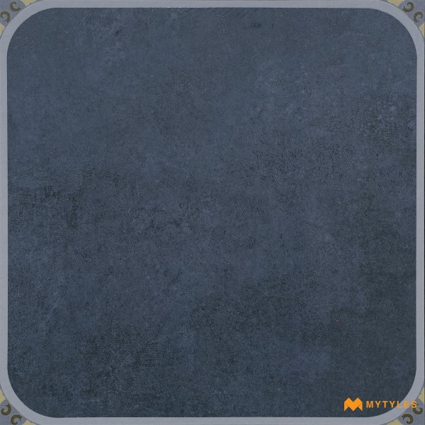 Rustic Matt Floor Tile-Vitrified Blue Moroccan Floor and Wall Tile Code32296 (600x600mm, Matt)
