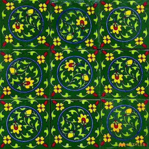 undefined-Decorative Green Floor and Wall Tile Code30842 (50x50mm, Glossy, 36Pcs)