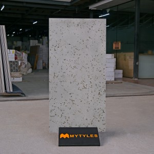 undefined-Vitrified Gray Terrazzo Floor and Wall Tile Code35380 (600x1200mm, Matt)