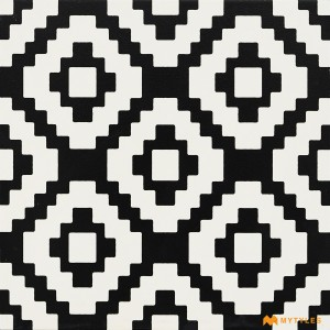 undefined-White and Black Moroccan Floor and Wall Tile Code16964 (300x300mm, Matt)