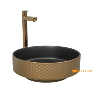 undefined-Ceramic Copper Wash Basin Code34966 (375x375x130mm, Matt)