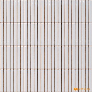 undefined-Ceramic White Kitkat Mosaic Wall Tile Code28426 (300x600mm, Glossy)