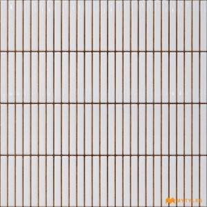 undefined-Ceramic White Kitkat Mosaic Wall Tile Code28426 (300x600mm, Glossy)