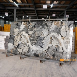 undefined-Vitrified Grey Slab Floor and Wall Tile Code29118 (1200x2400mm, Glossy)