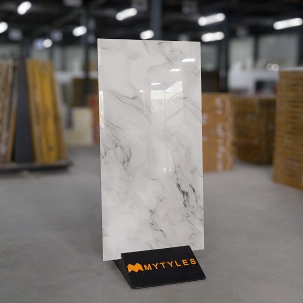 Glazed Vitrified-Vitrified White Floor and Wall Tile Code28977 (600x1200mm, Glossy)
