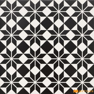 undefined-White and Black Moroccan Floor and Wall Tile Code2799 (300x300mm, Matt)