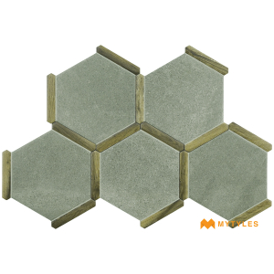 undefined-Imported Grey Hexagon Tile Code25218 (220x250mm, Matt)