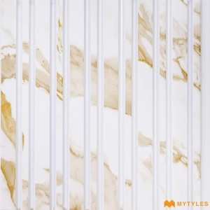 undefined-White Louver Wall Panels Code34775 (6Inchx8Feet, Matt)