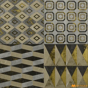 undefined-Imported Moroccan Tile Code2084 (200x200mm, Metallic)
