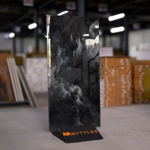 undefined-Vitrified Black Floor and Wall Tile Code33524 (600x1200mm, Glossy)