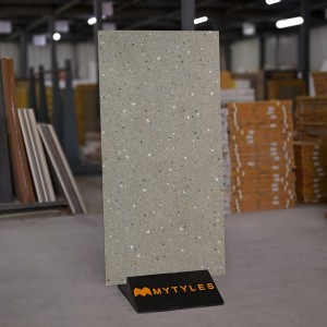undefined-Vitrified Gray Terrazzo Floor and Wall Tile Code29204 (600x1200mm, Matt)