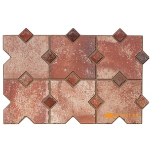 undefined-Imported Brown Rustic Floor and Wall Tile Code38435 (400x600mm, Matt)