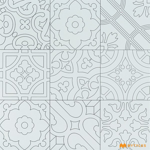 Moroccan Tiles-Vitrified White Moroccan Floor and Wall Tile Code27901 (600x600mm, Matt)