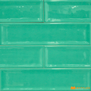 undefined-Ceramic Green Subway Wall Tile Code17734 (75x300mm, Glossy)