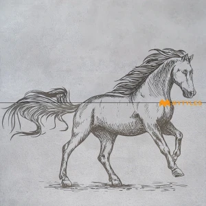 undefined-Horse Design Vitrified Poster Wall Tile 600x1200mm - Set of 2